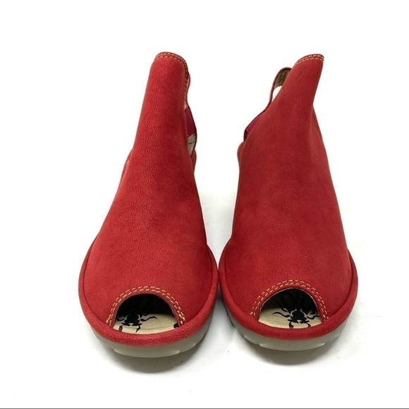 FLY LONDON WARI952FLY lipstick red Peep toe bootie - Picture 3 of 7